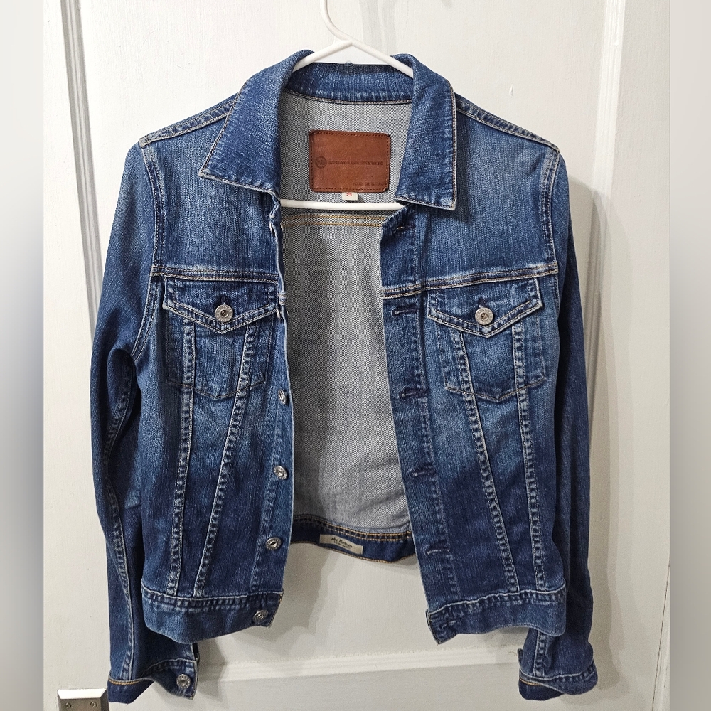 Ag Adriano Goldschmied Blue Denim Jean Jacket